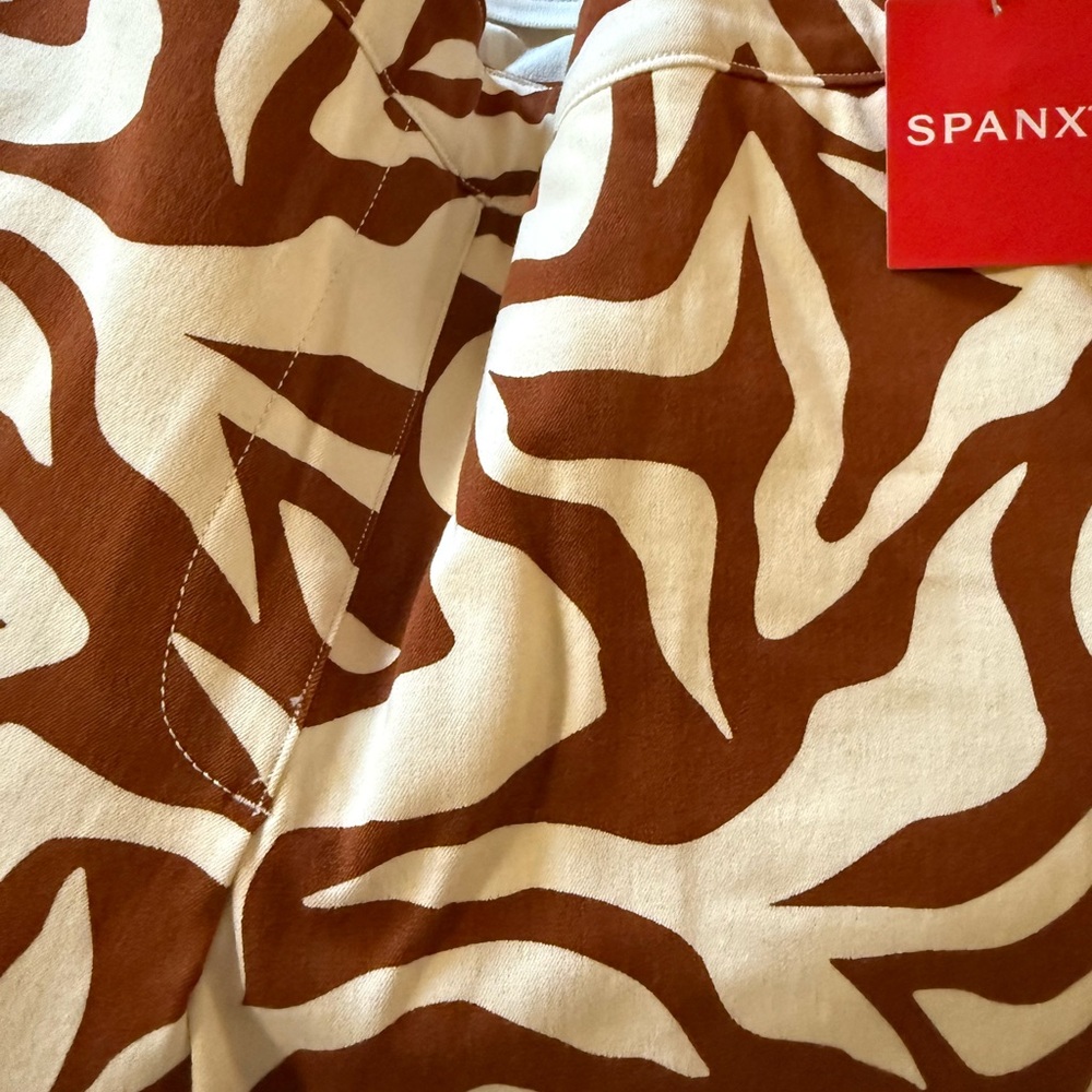 SPANX Zebra Print Pants in Brown and Cream - Picture 4 of 8